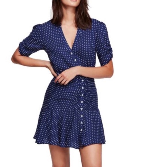 Free People Pippa Short Sleeve Mini Dress Blue Gingham Size Small NWT - Picture 1 of 9